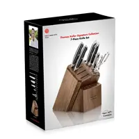 Cangshan Thomas Keller 7pc Block Set Black Handles, Walnut Block