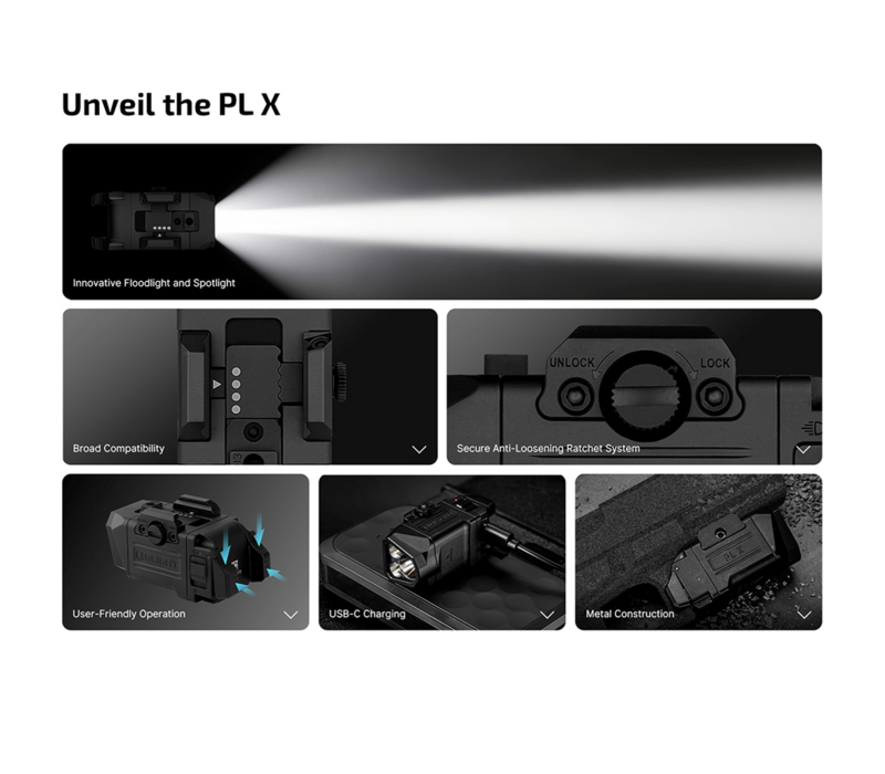 Olight, PL X Tactical Weapon Light, Matte Black