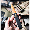 Pro-Tech Knives, LLC Pro-Tech - Godson, Black Aluminum Handle, Tan PVD Blade, 154CM Steel