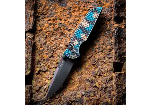 Pro-Tech Knives, LLC ProTech - TR-3 Integrity, Shipwreck Anodized Handle, Black DLC Blade, Magnacut Steel