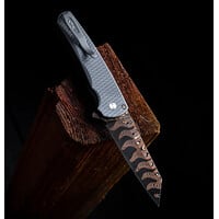 ProTech Malibu Custom, BakerForger Coppermai Damascus, Aluminum Dragon Scale Handle