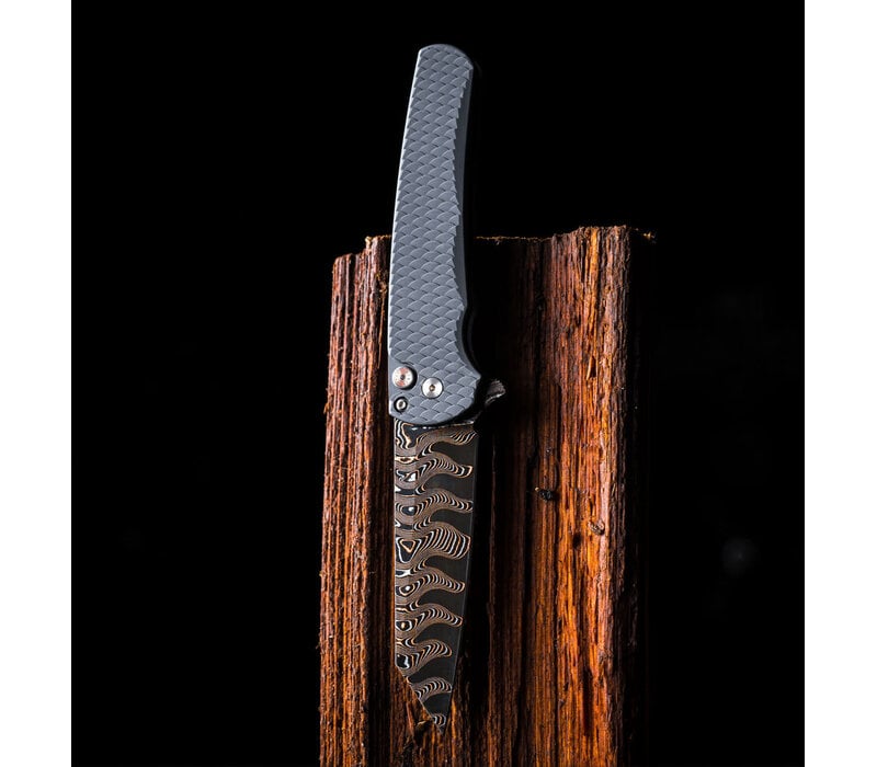 ProTech Malibu Custom, BakerForger Coppermai Damascus, Aluminum Dragon Scale Handle
