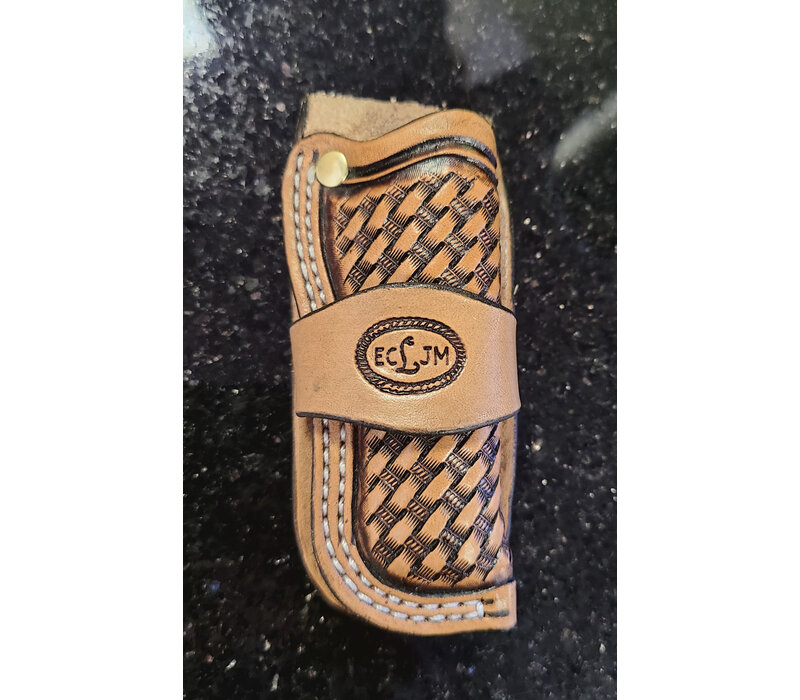 ECLJM, Light Tan Trapper Sheath Vertical & Basket Weave