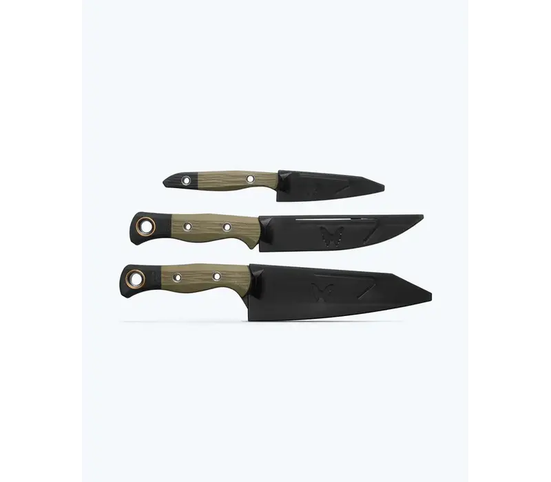 Benchmade 3 Piece Kitchen Set OD and Black G10, CPM 154 Steel