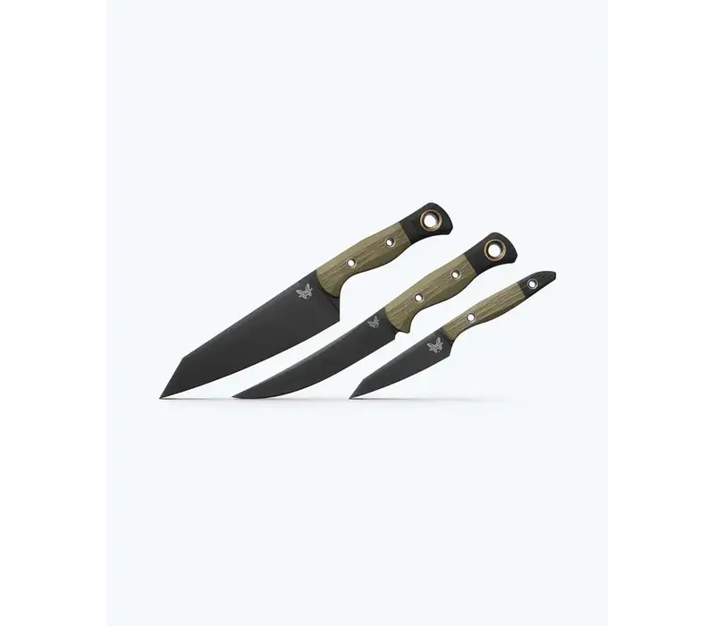 Benchmade 3 Piece Kitchen Set OD and Black G10, CPM 154 Steel