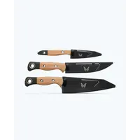 Benchmade 3 Piece Kitchen Set Maple Richlite Black G10, CPM 154 Steel