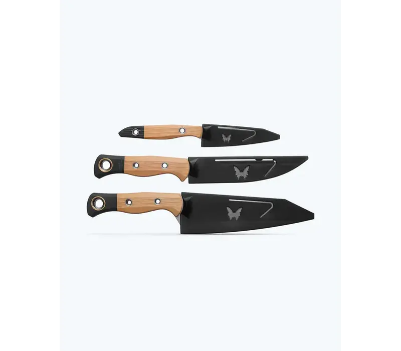 Benchmade 3 Piece Kitchen Set Maple Richlite Black G10, CPM 154 Steel