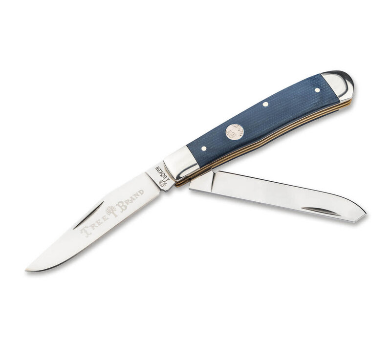 Boker, Trapper Blue Micarta Handle, D2 Steel