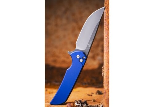 Pro-Tech Knives, LLC Pro-Tech, Mordax, Navy Aluminum, Smoky Grey DLC 20CV