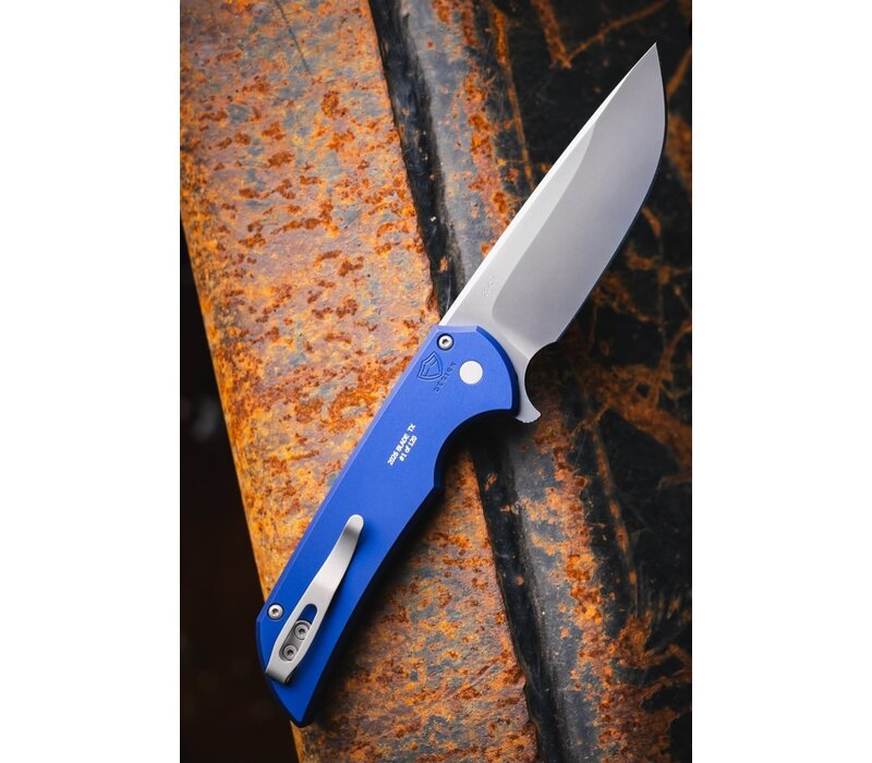 Pro-Tech, Mordax, Navy Aluminum, Smoky Grey DLC 20CV