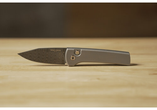 Pro-Tech Knives, LLC Pro-Tech, Chavez Scapegoat Compact Auto 17-4 Handle, Damascus