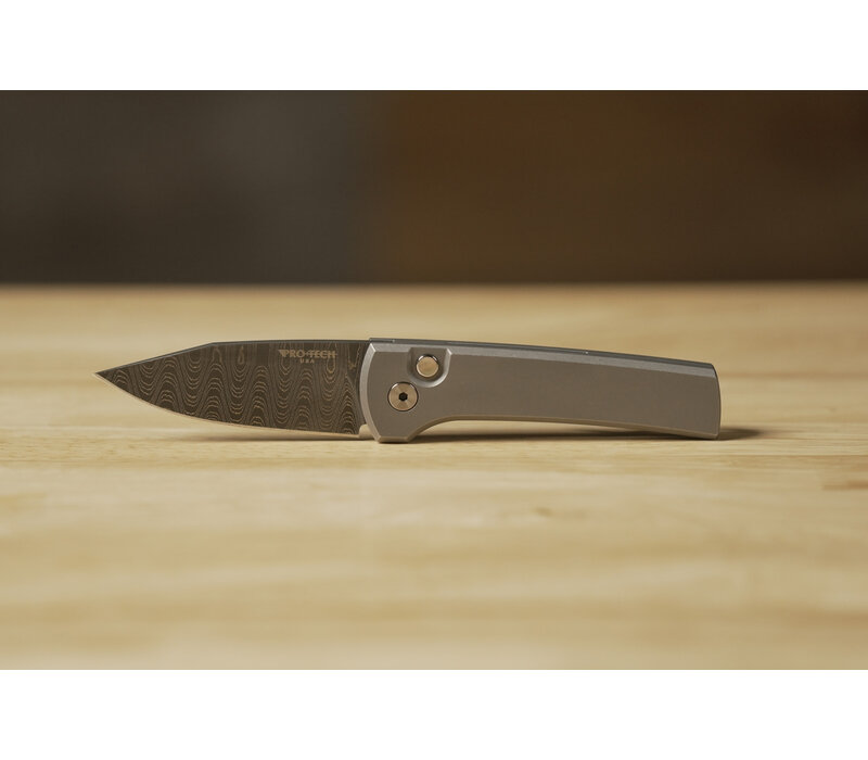 Pro-Tech, Chavez Scapegoat Compact Auto 17-4 Handle, Damascus