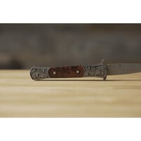 (Consignment) Pro-Tech - Large Don Ultimate Custom, Desert Ironwood, Damascus, Hand Engraved Stainless Steel Handle,