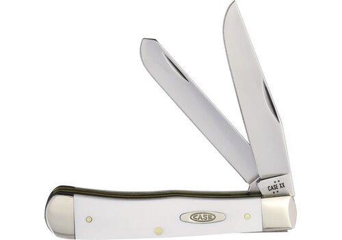 Case & Sons Cutlery Co. Case Trapper, carbon steel blade with smooth white handle.  Great for engraving logos!