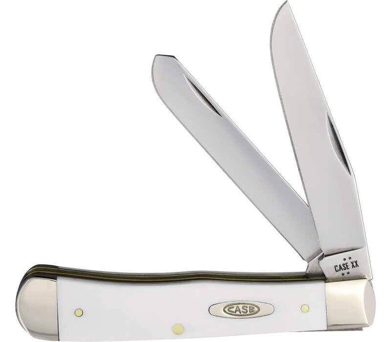 Case Trapper, Carbon Steel, Smooth White Handle
