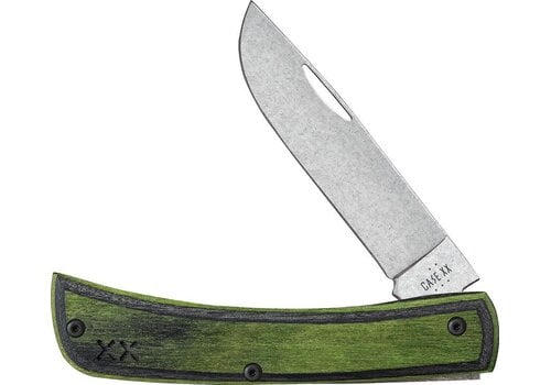 Case & Sons Cutlery Co. Case Crossroads Sod Buster Jr CPM S35VN, Black and Green Wood