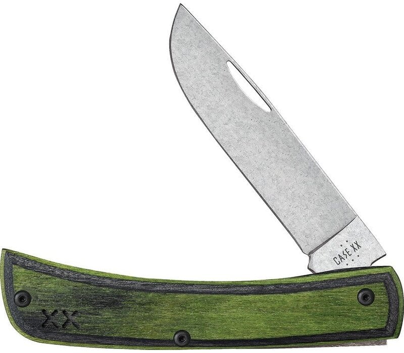 Case Crossroads Sod Buster Jr CPM S35VN, Black and Green Wood