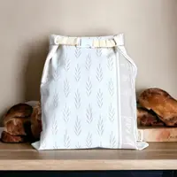 Nectar and Nest Beeswax Bread Bags (Grey Stripe, Wheat) - Set of 2