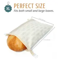 Nectar and Nest Beeswax Bread Bags (Grey Stripe, Wheat) - Set of 2