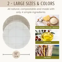 Nectar and Nest Beeswax Bowl Covers (Large 10", Twill) Set of 2
