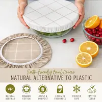 Nectar and Nest Beeswax Bowl Covers (Large 10", Twill) Set of 2
