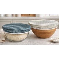 Nectar and Nest Beeswax Bowl Covers (X-Large 12", Stripes) Set of 2
