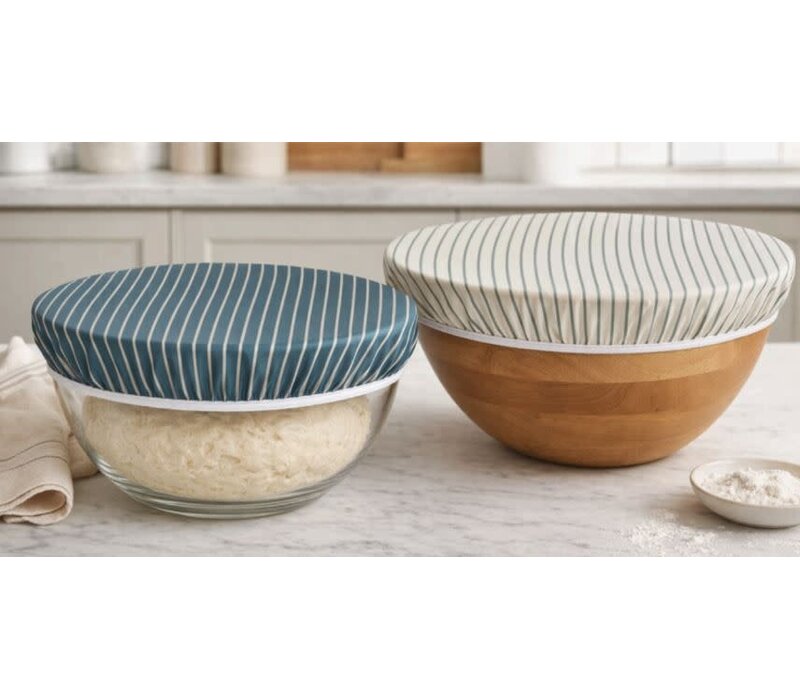 Nectar and Nest Beeswax Bowl Covers (X-Large 12", Stripes) Set of 2