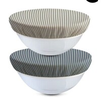 Nectar and Nest Beeswax Bowl Covers (X-Large 12", Stripes) Set of 2