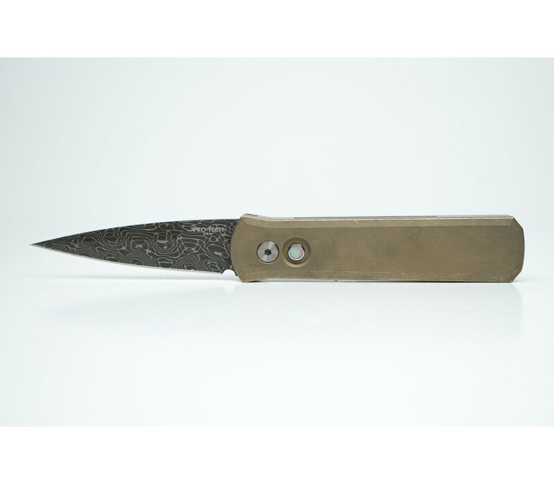 Pro-Tech, 2026 Godson, AlBronze Handle, "Vines & Roses" Stainless Damascus