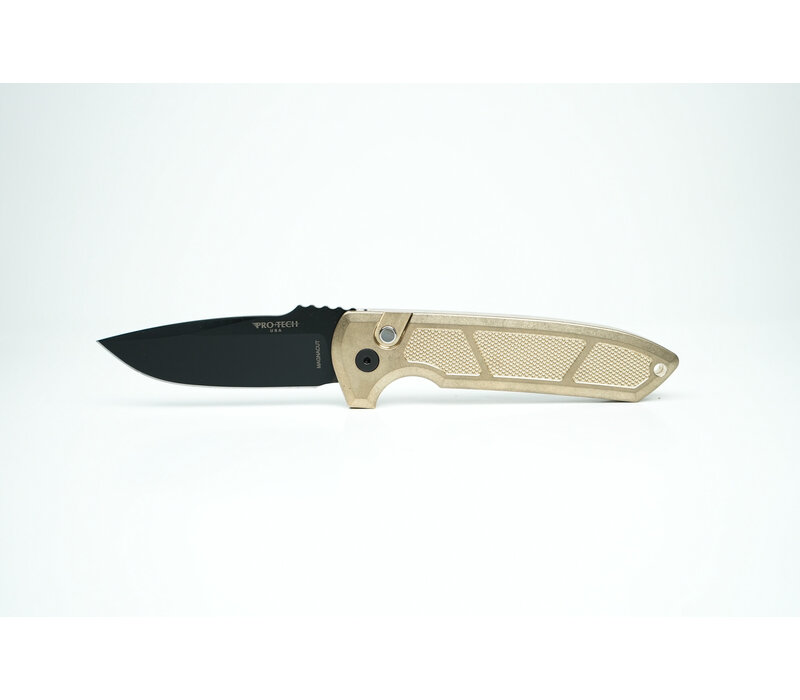 Pro-Tech, Rockeye Auto with textured AlBronze Handle and a DLC Magnacut blade