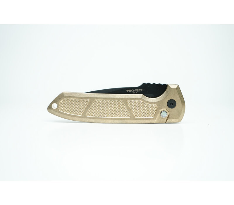 Pro-Tech, Rockeye Auto with textured AlBronze Handle and a DLC Magnacut blade