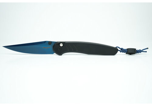 Pro-Tech Knives, LLC Pro-Tech Avalon Black Aluminum and Sapphire Blue Blade, Magnacut