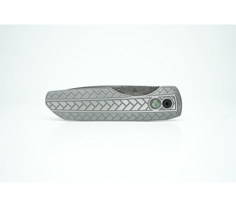 Pro-Tech 2026 Synapse 2 Custom 002 17-4 Steel Herringbone Handle, Damascus