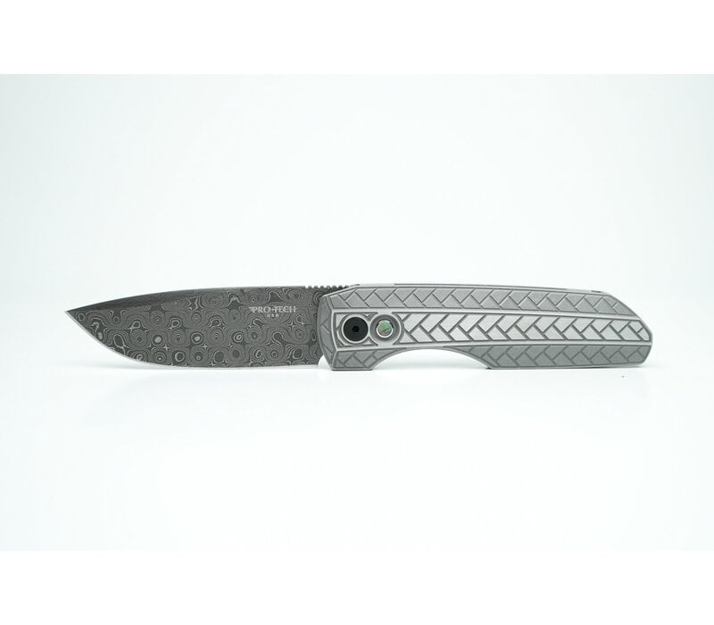 Pro-Tech 2026 Synapse 2 Custom 002 17-4 Steel Herringbone Handle, Damascus