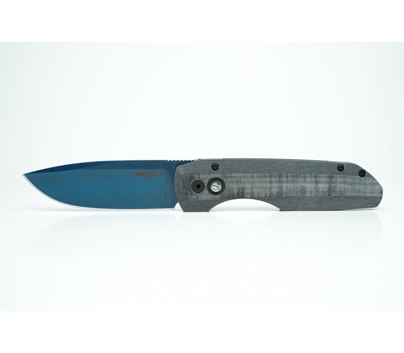 Pro-Tech Synapse Blue Linen Micarta, Sapphire Blue Magnacut