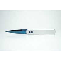 Pro-Tech, Godfather Silver Aluminum, Sapphire Blue 154CM