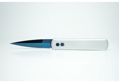 Pro-Tech Knives, LLC Pro-Tech, Godfather Silver Aluminum, Sapphire Blue 154CM