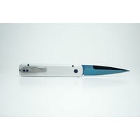 Pro-Tech, Godfather Silver Aluminum, Sapphire Blue 154CM