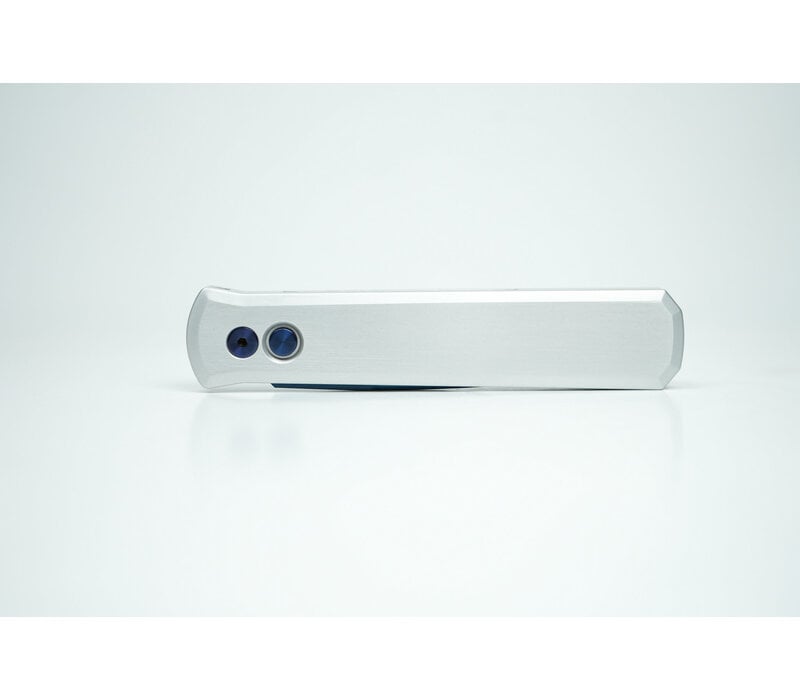 Pro-Tech, Godfather Silver Aluminum, Sapphire Blue 154CM