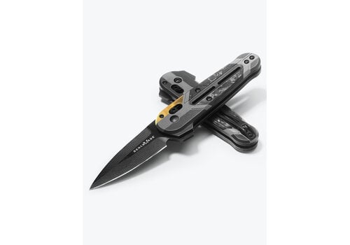 Benchmade Benchmade Lowden Gold Class, Titanium Handle, Marble Carbon Fiber, Drakkar Damasteel