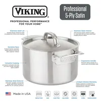Viking, Professional Stock Pot 5ply, 8qt with satin finish