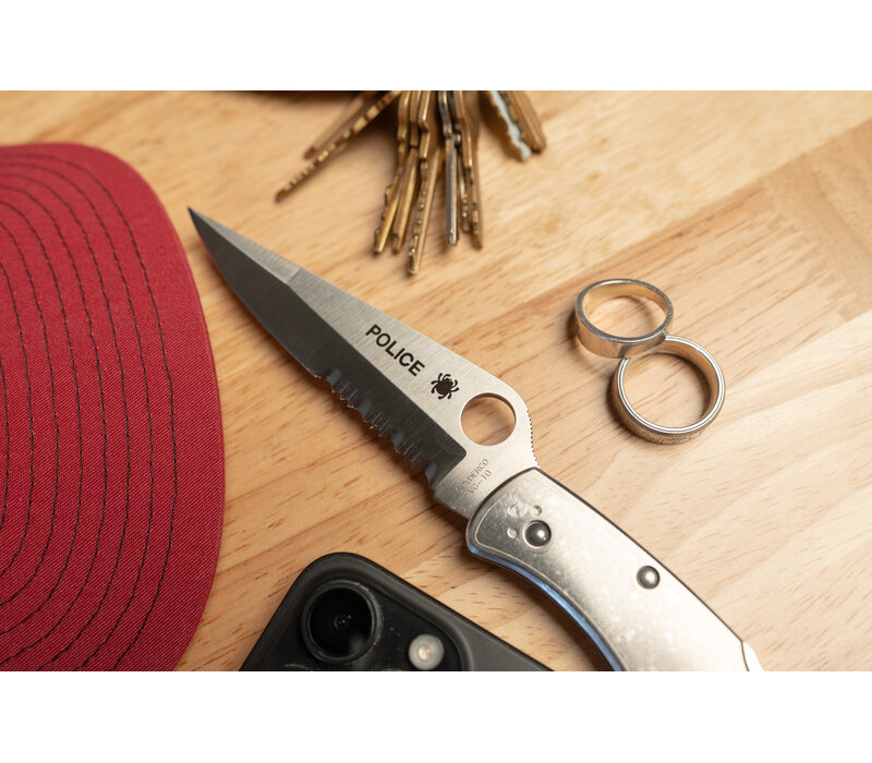 Spyderco, Police Model, Stainless Handle, VG-10 ComboEdge