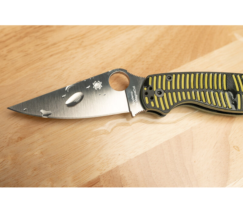 Spyderco Para Military 2 Salt Yellow and Black G10, MagnaCut