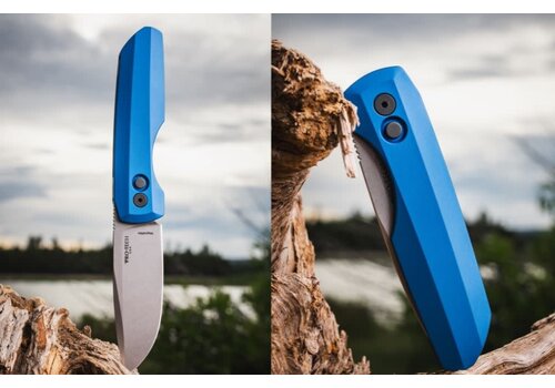Pro-Tech Knives, LLC Pro-Tech, Vero Synapse 2, Blue Aluminum Handle, MagnaMax Steel