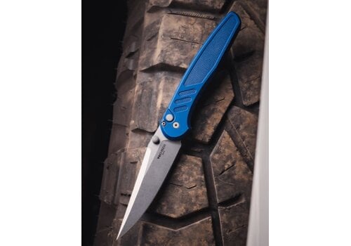 Pro-Tech Knives, LLC Pro-Tech Avalon Thumb Stub, Blue Aluminum, Magnacut Steel