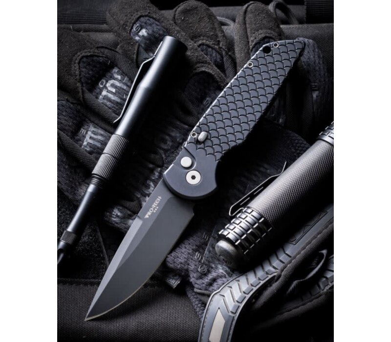Pro-Tech, Tactical Response 3 Fish Scale Hande, Black 154CM