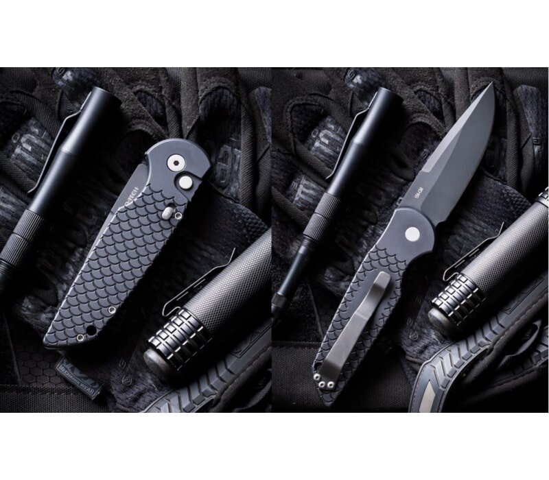 Pro-Tech, Tactical Response 3 Fish Scale Hande, Black 154CM