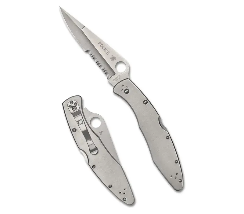 Spyderco, Police Model, Stainless Handle, VG-10 ComboEdge
