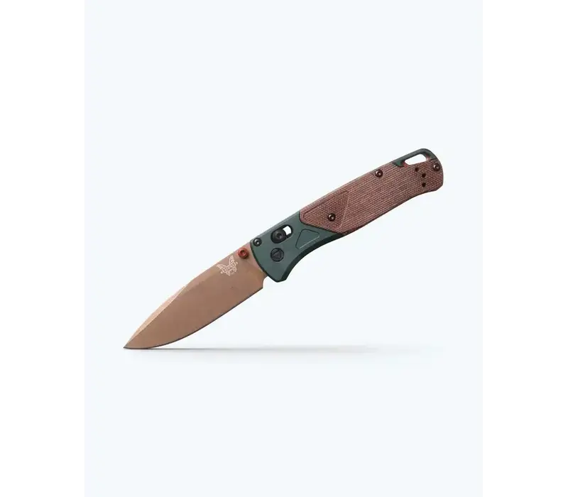 Benchmade Bugout, Taiga Green Aluminum/Natural Micarta Handle, S90V Steel