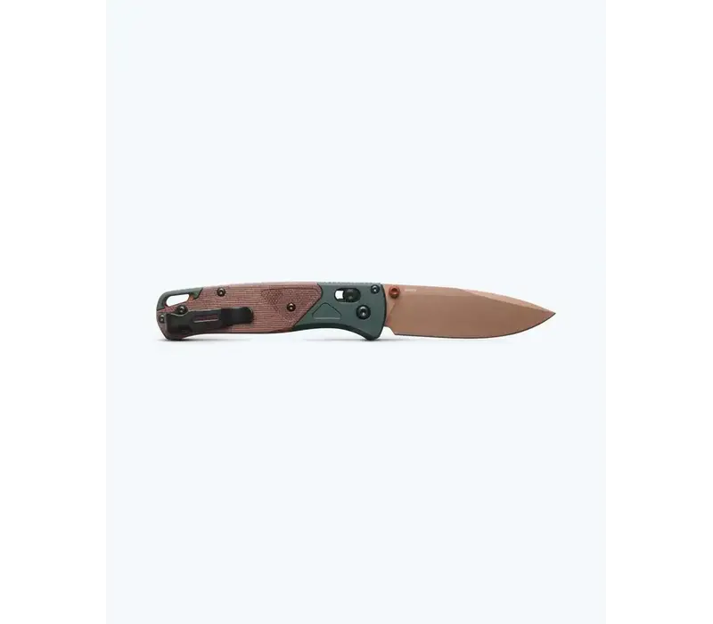Benchmade Bugout, Taiga Green Aluminum/Natural Micarta Handle, S90V Steel